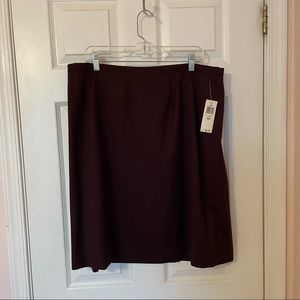 Women’s Eggplant Wool Pencil Skirt with Slit